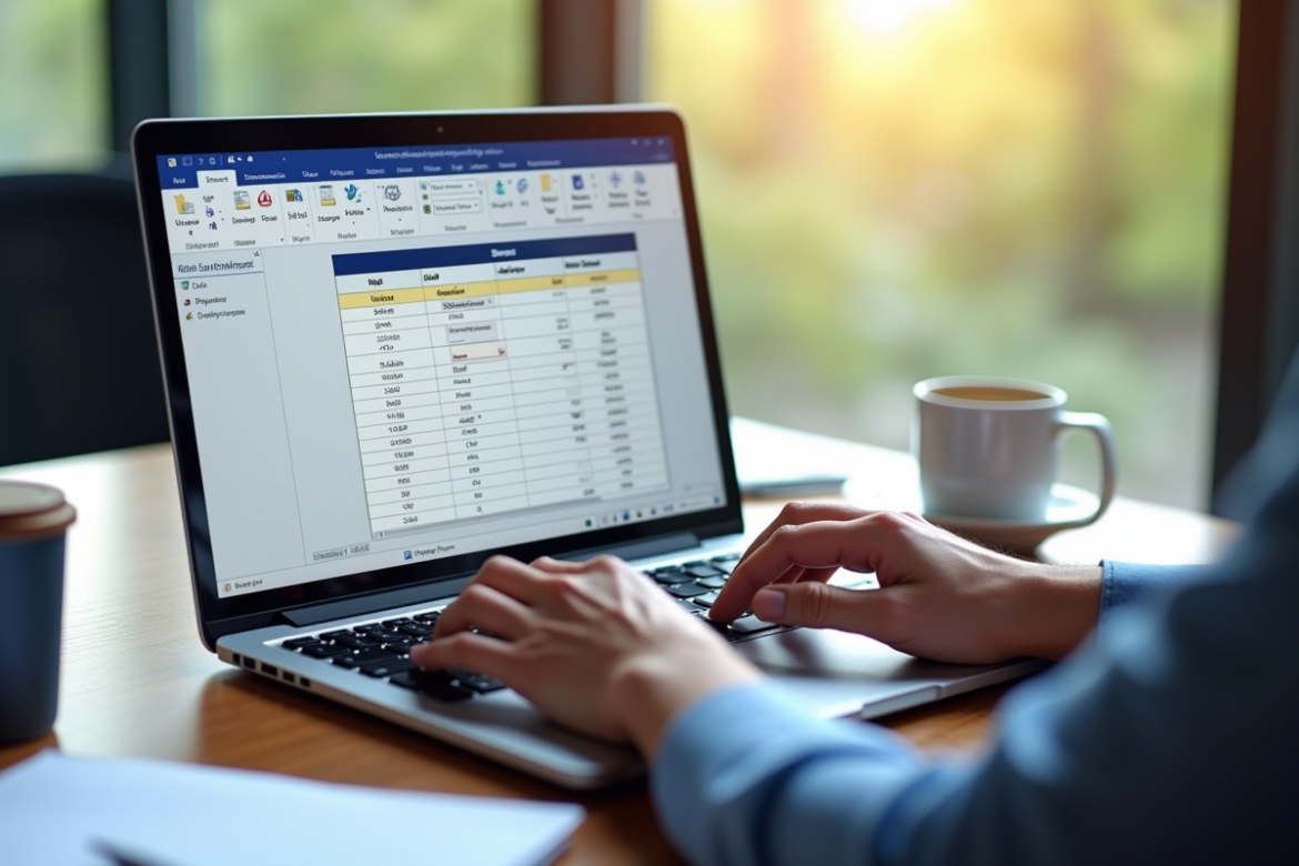 Espace de travail moderne avec écran Access et notes