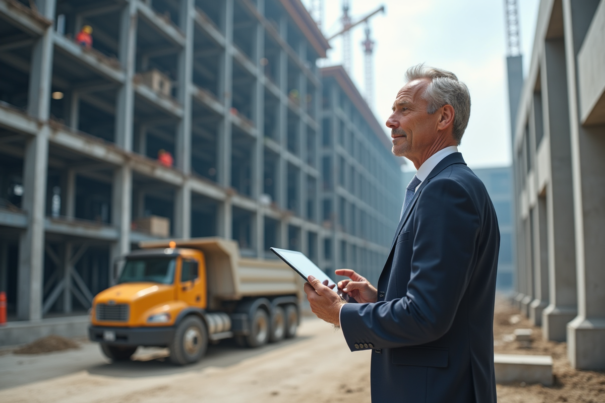 Chef de projet surveillant la construction du centre de données